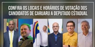 ELEIÇÕES 2026 — Caruaru tem vários candidatos à Alepe; confira onde eles votam